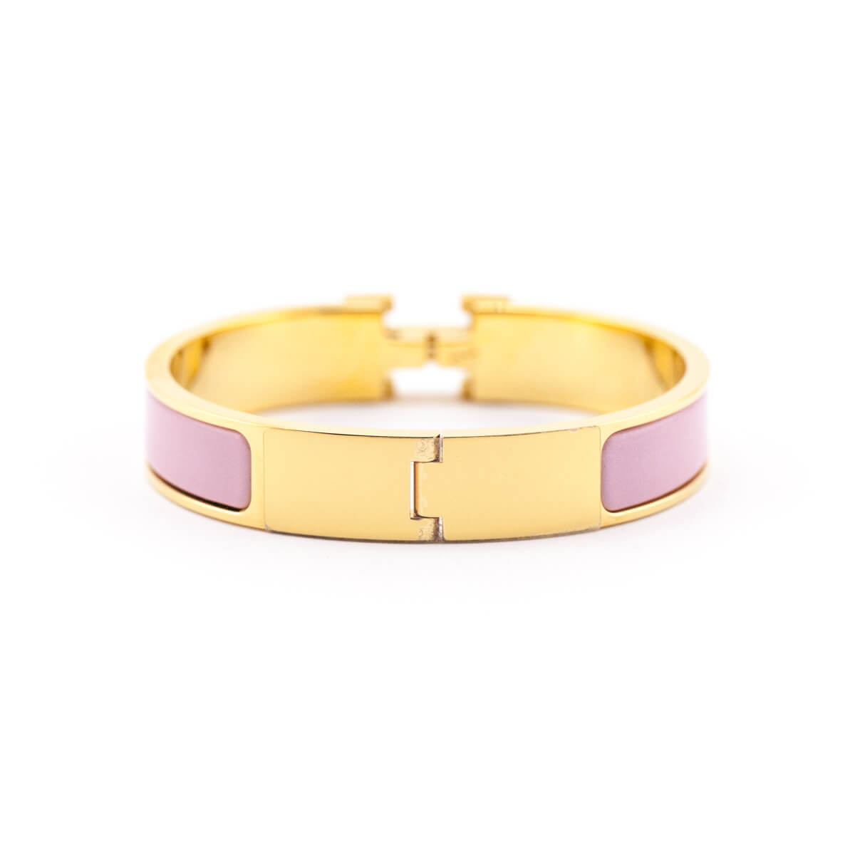 Hermes Rose Nacarat Enamel Narrow Clic Clac H Bracelet PM - Love that Bag etc - Preowned Authentic Designer Handbags & Preloved Fashions