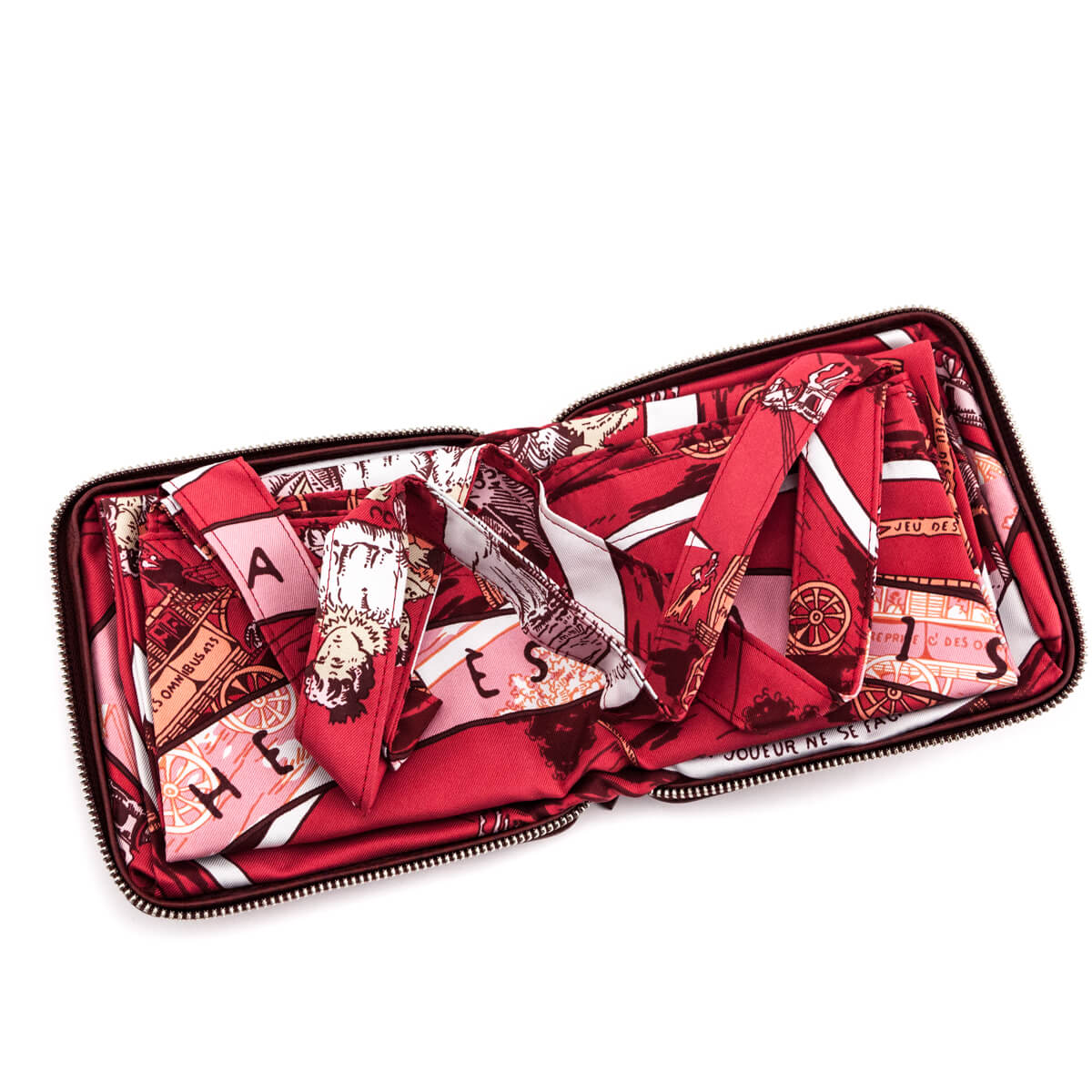 Hermes Rouge Buffle Silky Pop "Jeu Des Omnibus Et Dames Blanches" Shopper Tote - Love that Bag etc - Preowned Authentic Designer Handbags & Preloved Fashions