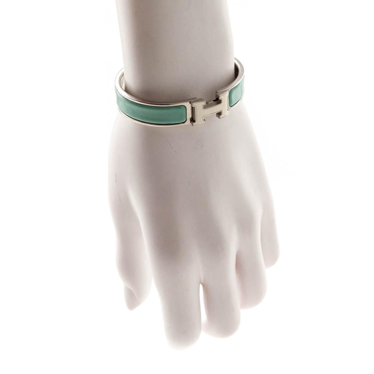 Hermes Turquoise Enamel Clic H Narrow Bracelet Size S - Love that Bag etc - Preowned Authentic Designer Handbags & Preloved Fashions