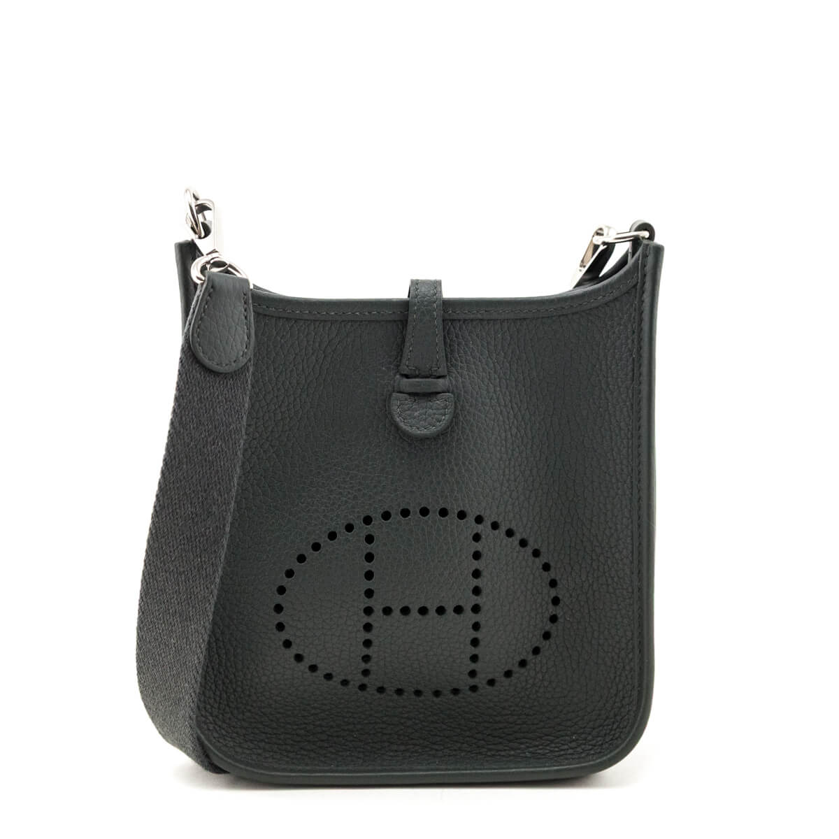 Hermes Vert Mangrove Taurillon Clemence Evelyne TPM - Love that Bag etc - Preowned Authentic Designer Handbags & Preloved Fashions