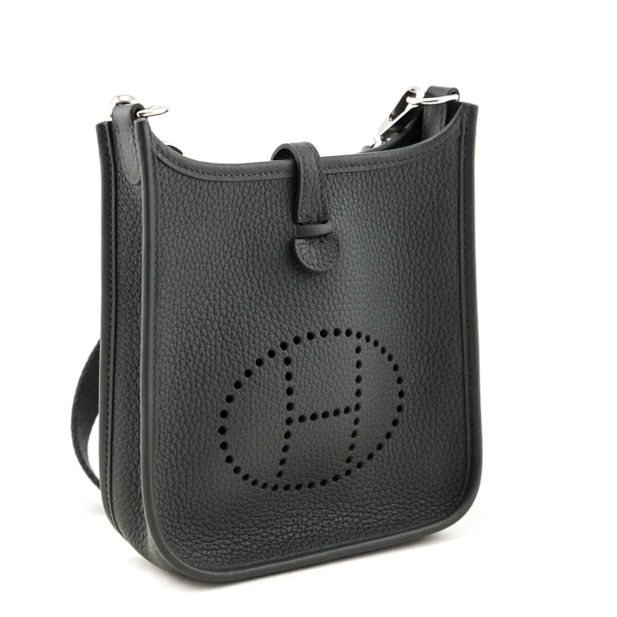 Hermes Vert Mangrove Taurillon Clemence Evelyne TPM - Love that Bag etc - Preowned Authentic Designer Handbags & Preloved Fashions