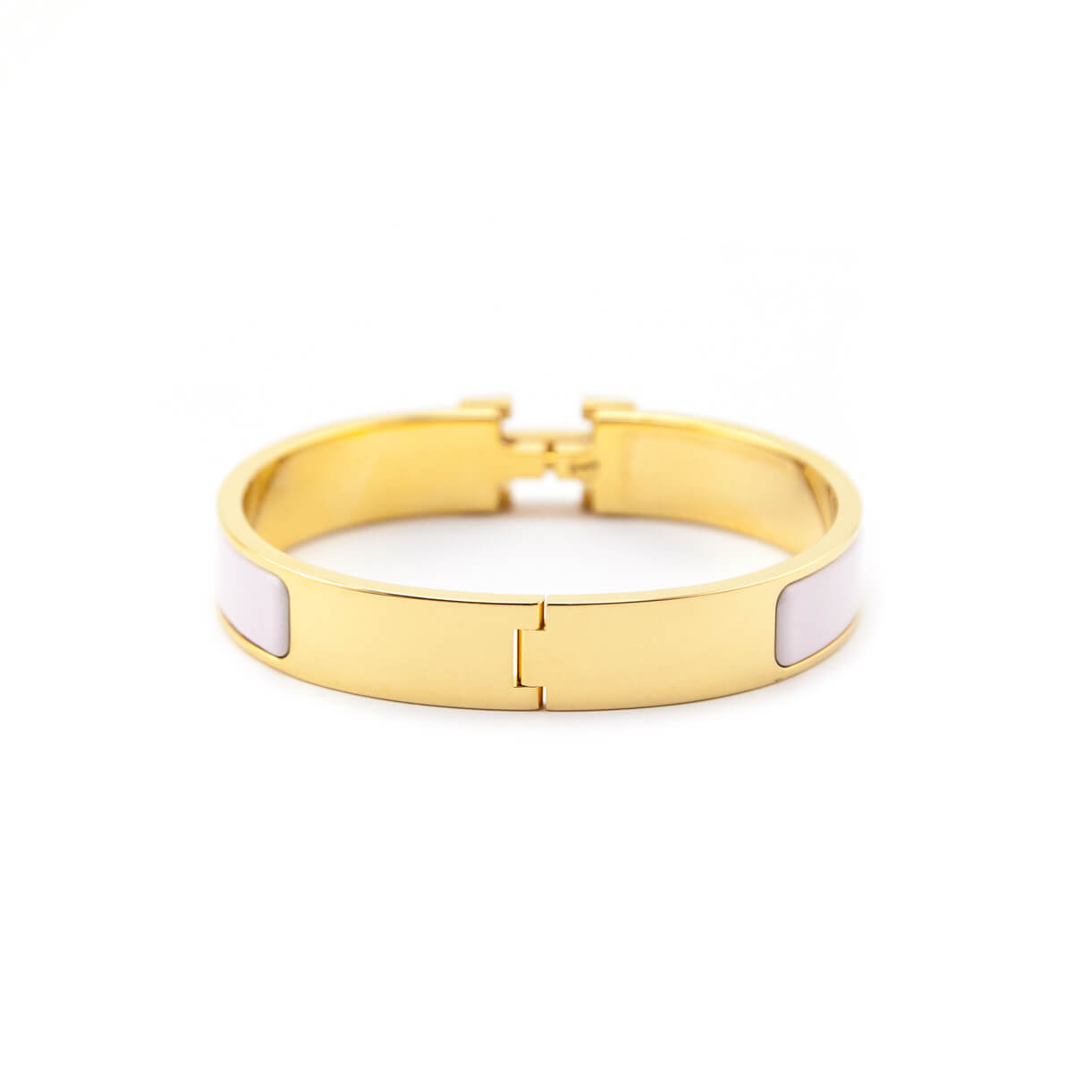 Hermes White Enamel Clic H Narrow Bracelet - Love that Bag etc - Preowned Authentic Designer Handbags & Preloved Fashions