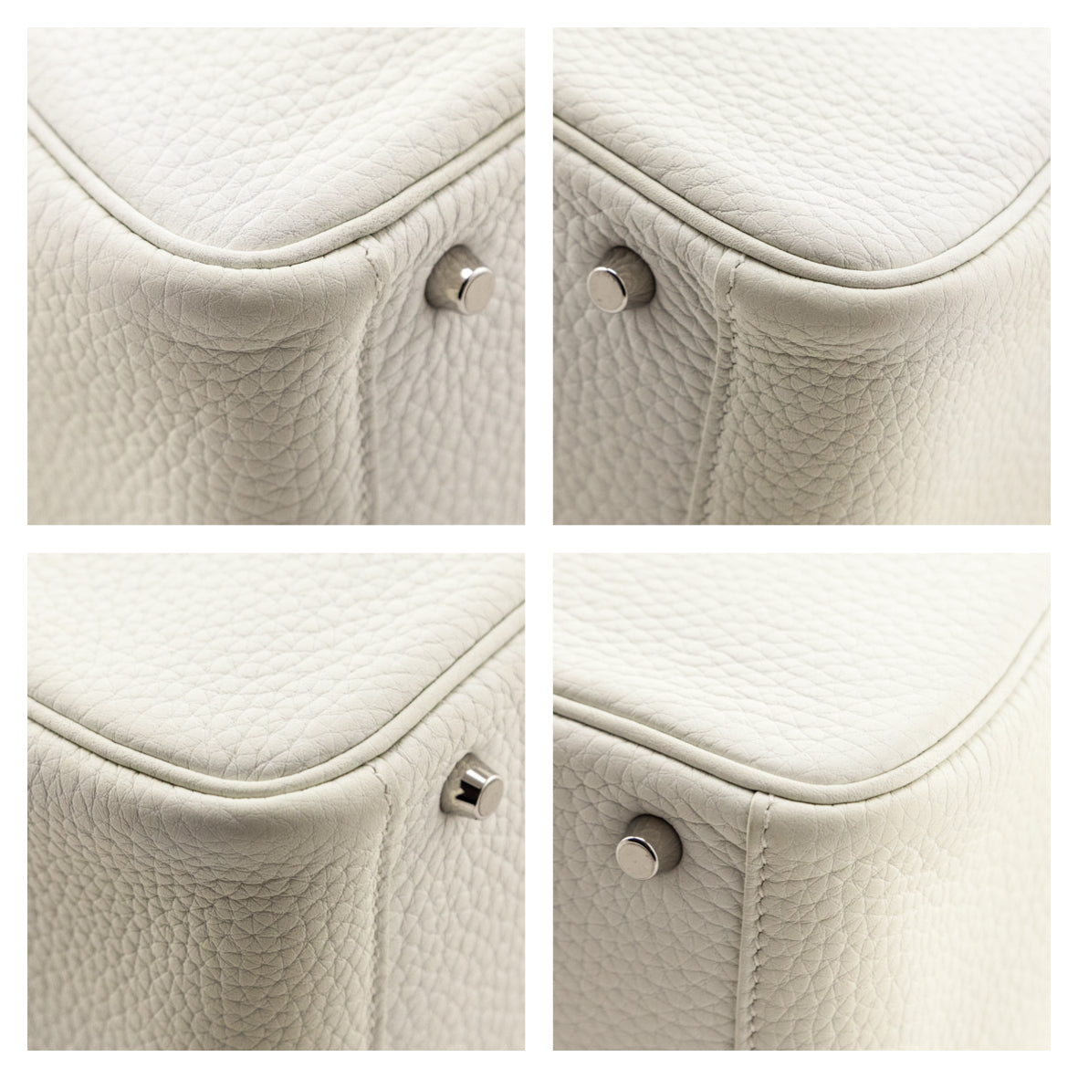 Hermes White Taurillon Clemence Mini Lindy 20 - Love that Bag etc - Preowned Authentic Designer Handbags & Preloved Fashions