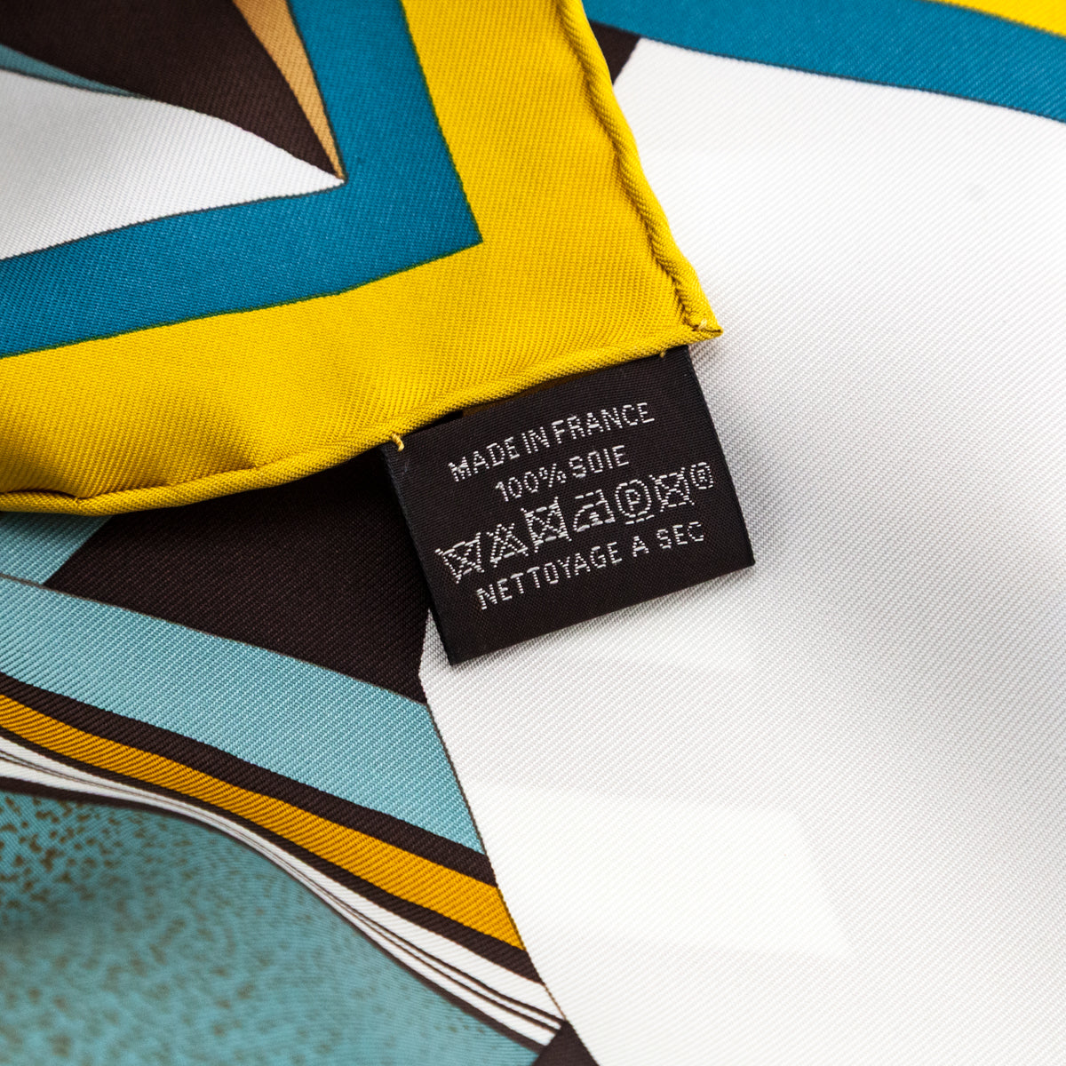 Hermes Yellow & Blue La Selle Imaginaire Silk Scarf 90