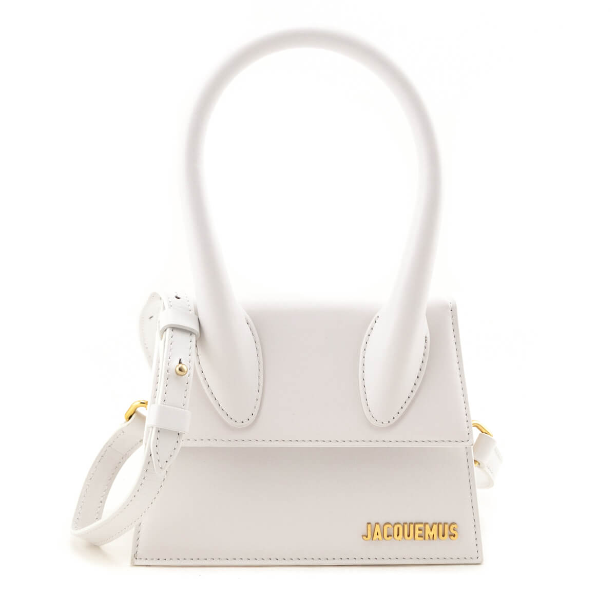 Jacquemus White Smooth Calfskin Le Chiquito Moyen - Love that Bag etc - Preowned Authentic Designer Handbags & Preloved Fashions