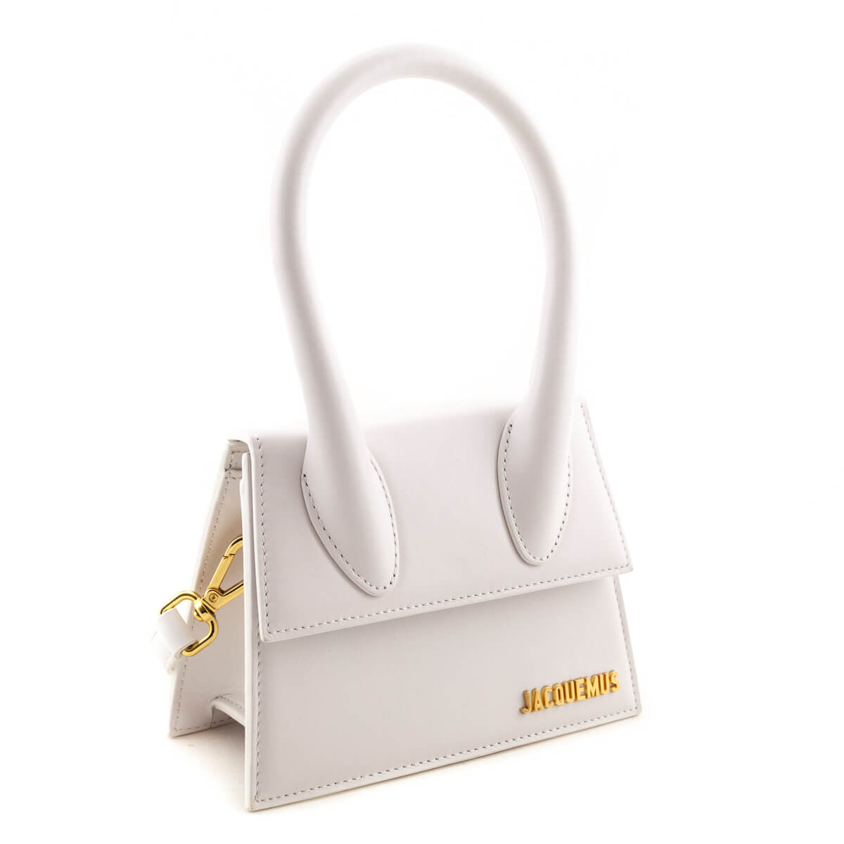 Jacquemus White Smooth Calfskin Le Chiquito Moyen - Love that Bag etc - Preowned Authentic Designer Handbags & Preloved Fashions
