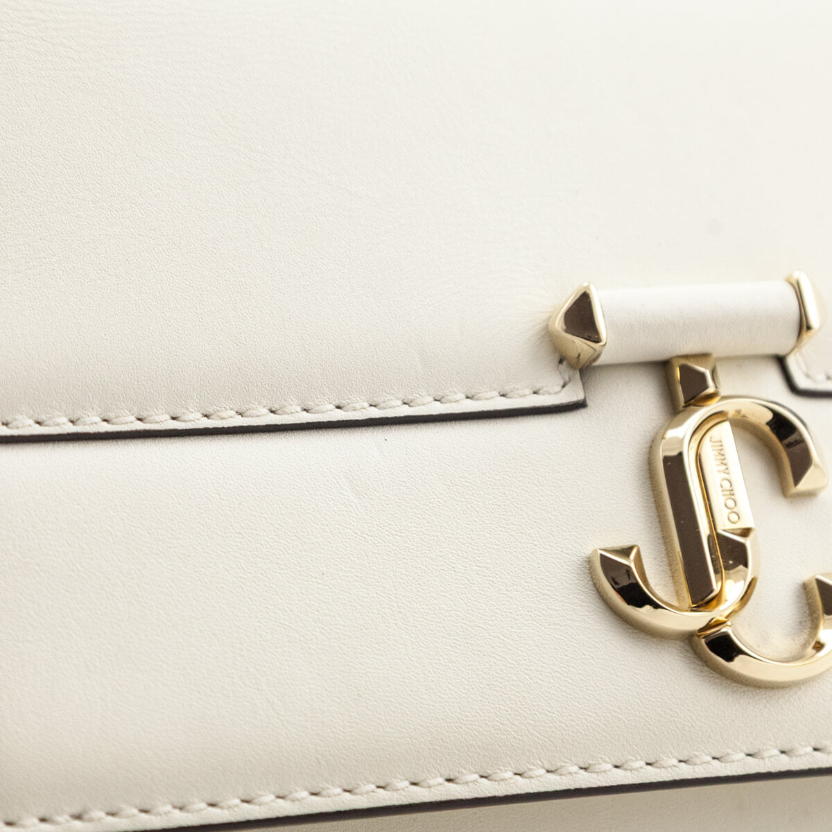 Jimmy Choo Latte White Calfskin Avenue Quad Shoulder Bag - Love that Bag etc - Preowned Authentic Designer Handbags & Preloved Fashions