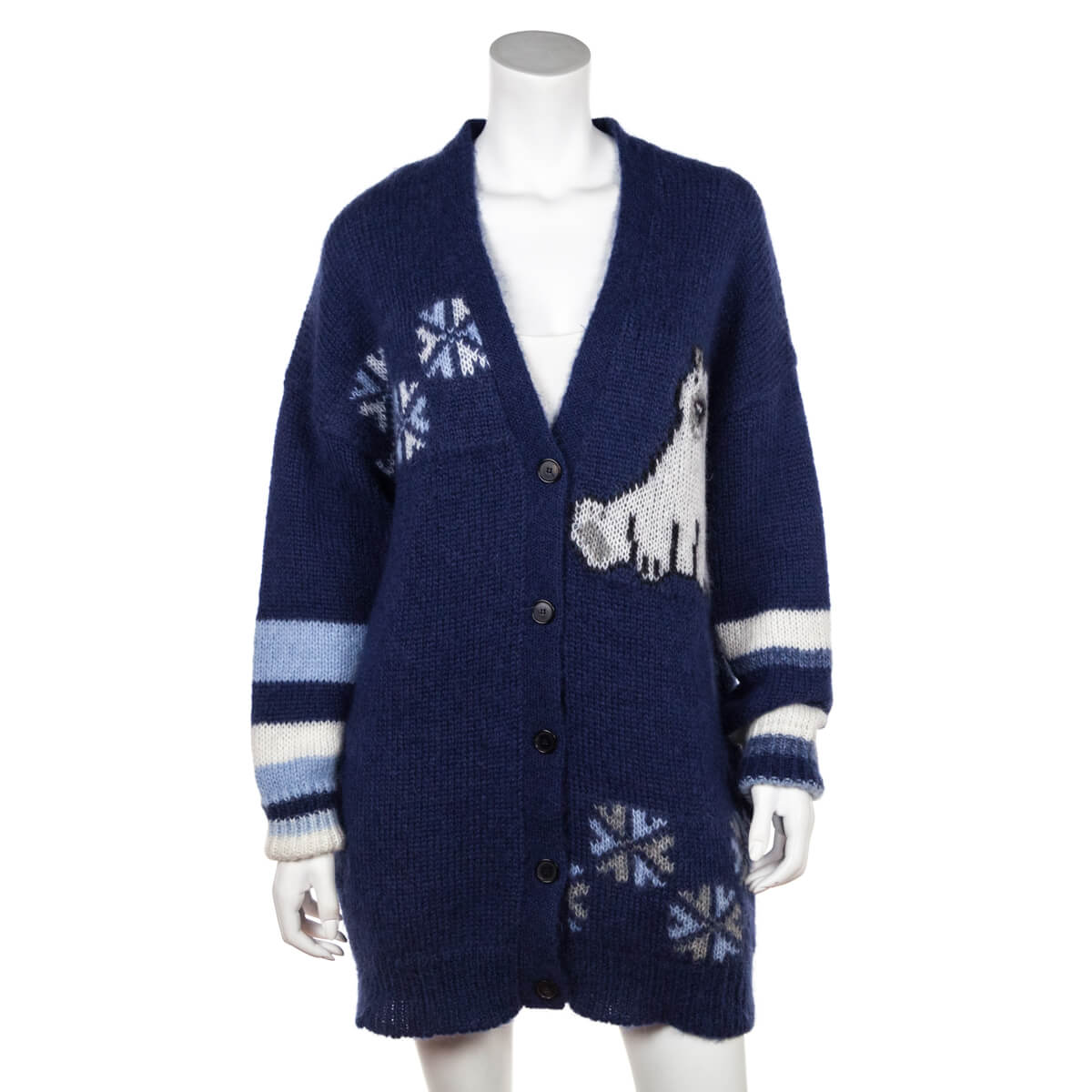Loewe Blue Mohair Polar Bear Oversized Cardigan Size XS - Love that Bag etc - Preowned Authentic Designer Handbags & Preloved Fashions