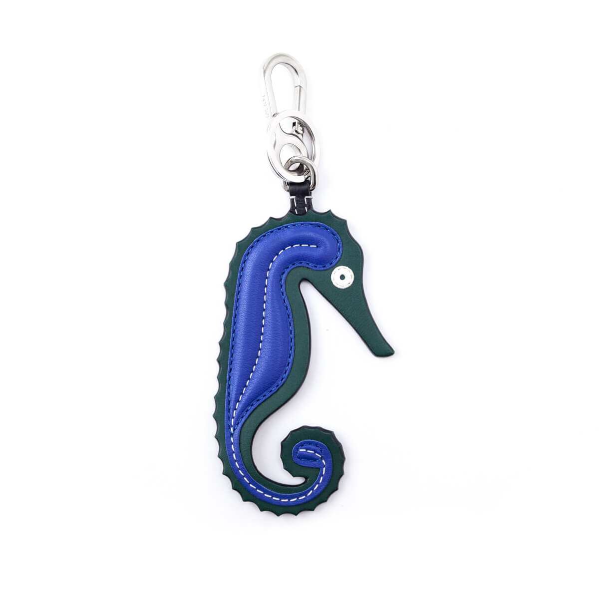 Loewe Blue & Green Leather Seahorse Bag Charm Keychain - Love that Bag etc - Preowned Authentic Designer Handbags & Preloved Fashions
