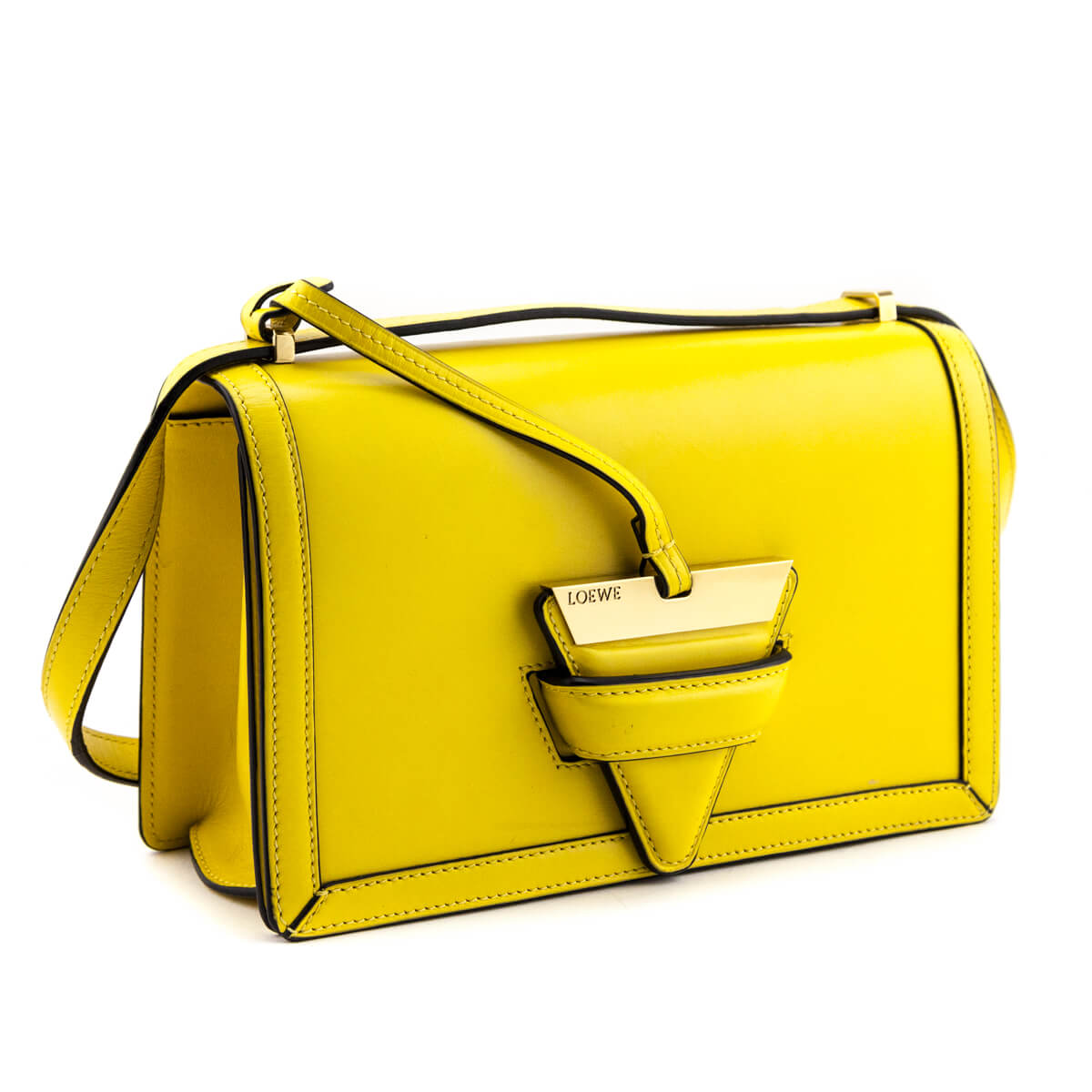 Loewe Bright Yellow Box Calfskin Medium Barcelona Bag