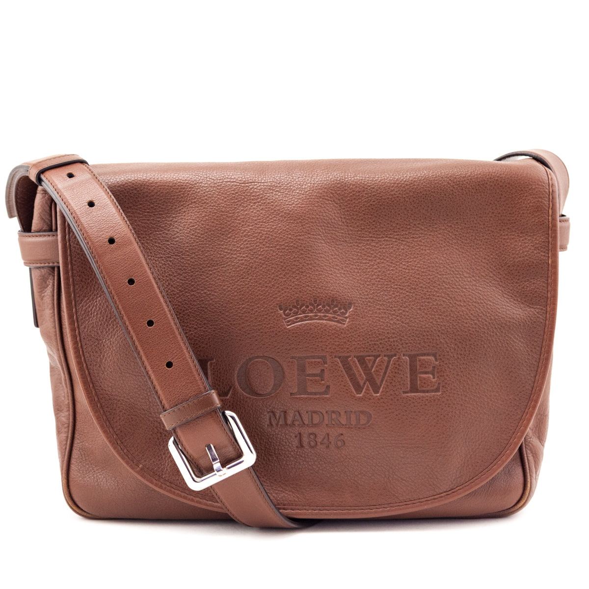 Loewe Brown Heritage Messenger - Love that Bag etc - Preowned Authentic Designer Handbags & Preloved Fashions