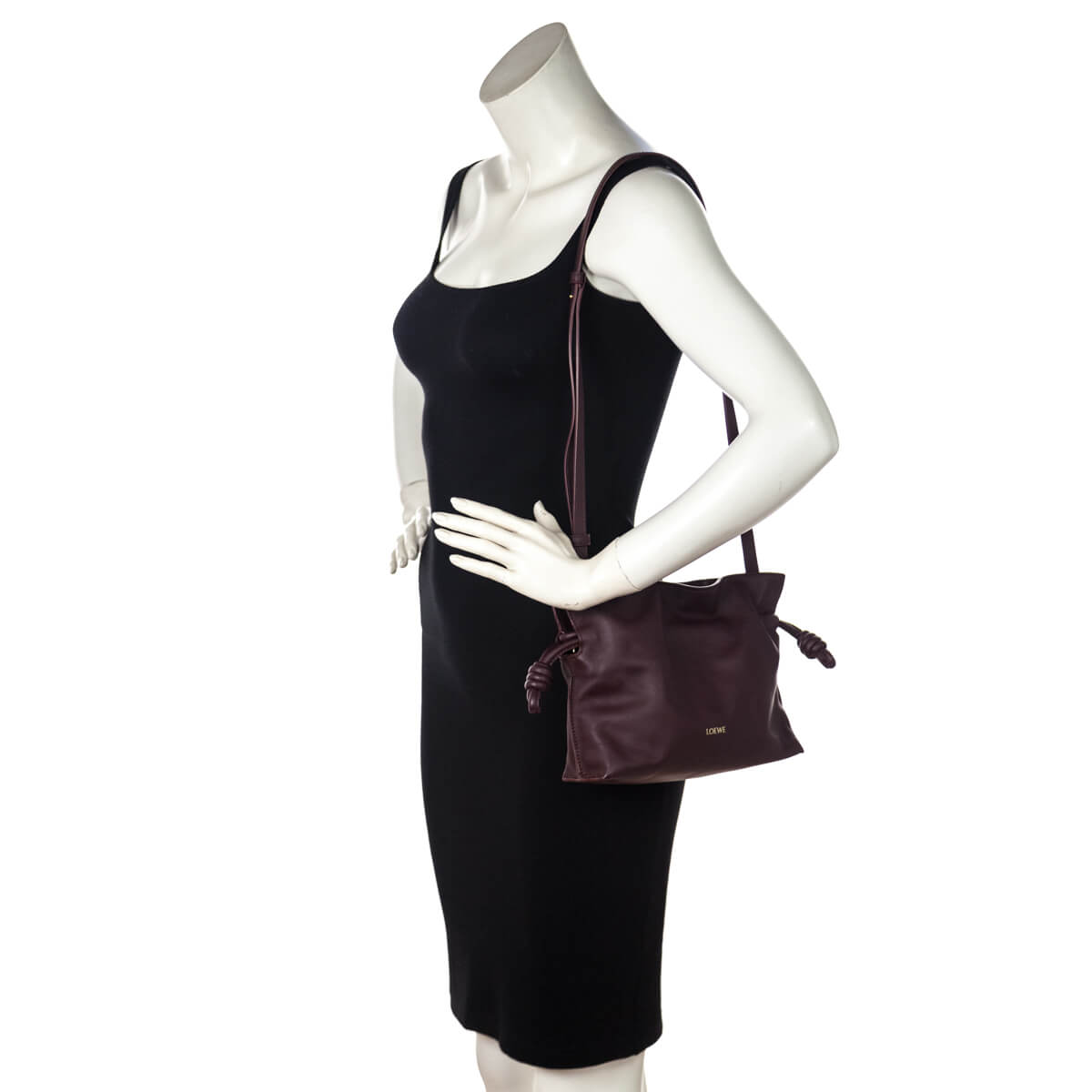 Loewe Dark Burgundy Nappa Calfskin Mini Flamenco Clutch - Love that Bag etc - Preowned Authentic Designer Handbags & Preloved Fashions