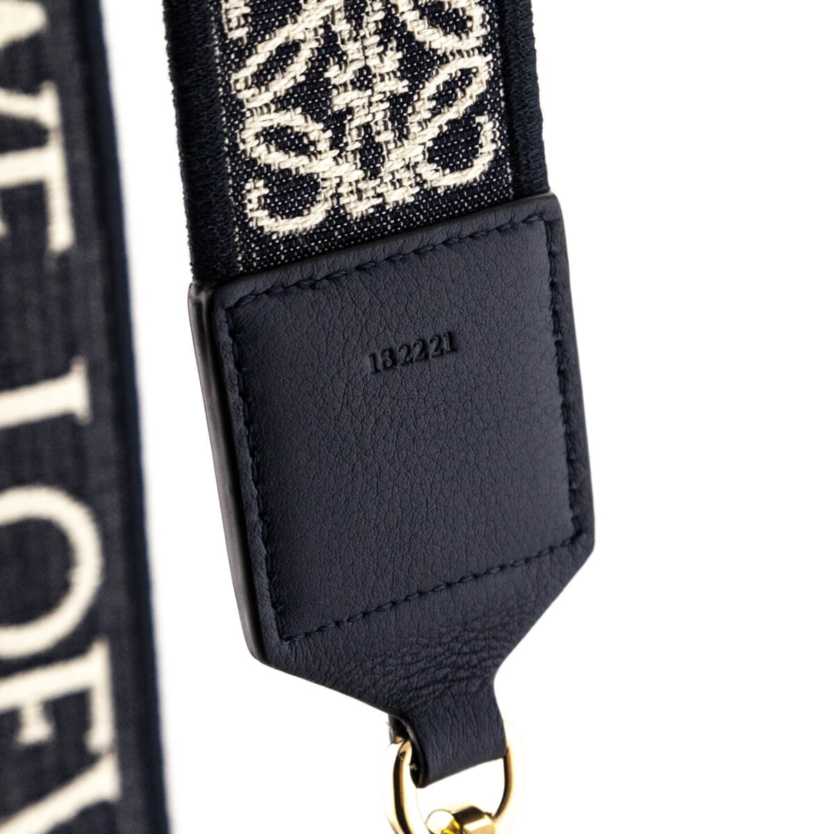 Loewe Deep Navy Calfskin Jacquard Anagram Bag Strap - Love that Bag etc - Preowned Authentic Designer Handbags & Preloved Fashions