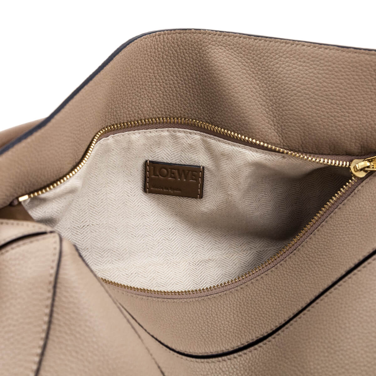 Loewe Mink & Sand Calfskin Medium Puzzle Bag - Love that Bag etc - Preowned Authentic Designer Handbags & Preloved Fashions