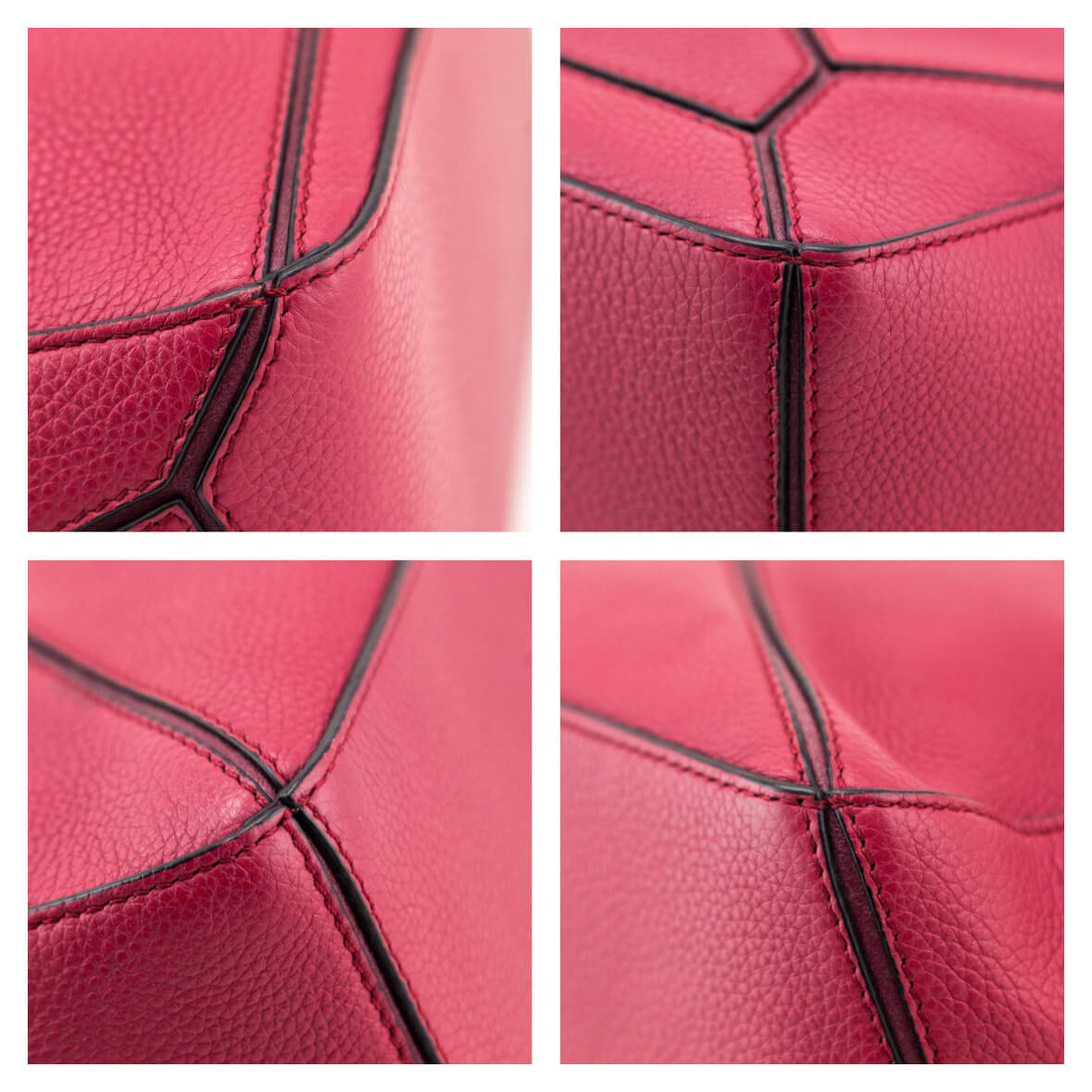 Loewe Raspberry Grained Calfskin Small Puzzle Bag - Love that Bag etc - Preowned Authentic Designer Handbags & Preloved Fashions