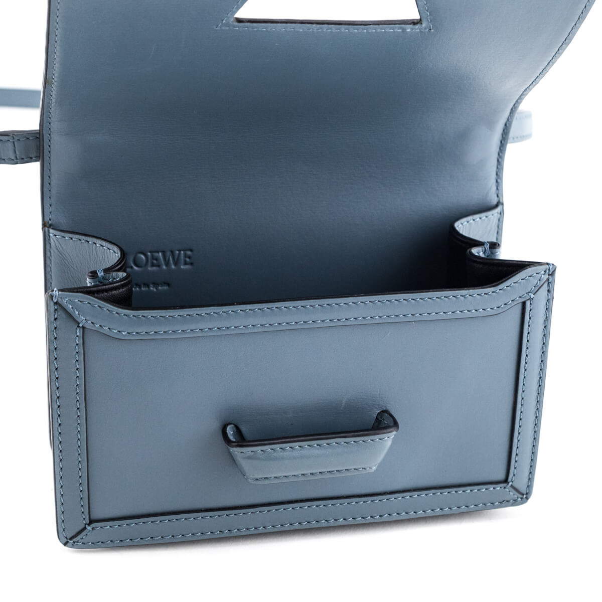 Loewe Stone Blue Calfskin Mini Barcelona Bag - Love that Bag etc - Preowned Authentic Designer Handbags & Preloved Fashions