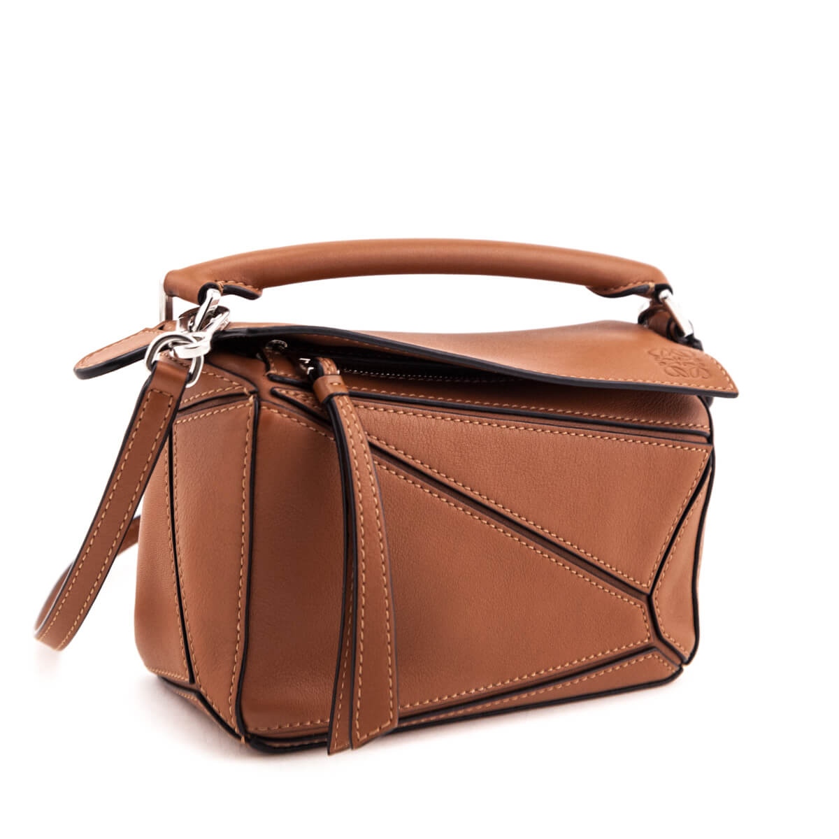 Loewe Tan Calfskin Mini Puzzle Bag - Love that Bag etc - Preowned Authentic Designer Handbags & Preloved Fashions