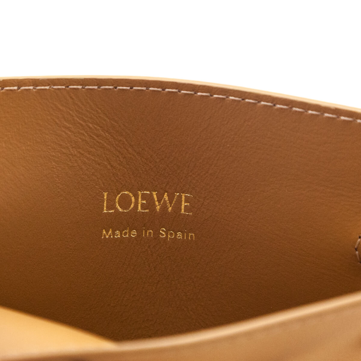 Loewe Tan Calfskin Pebble Dice Pocket Pouch - Love that Bag etc - Preowned Authentic Designer Handbags & Preloved Fashions