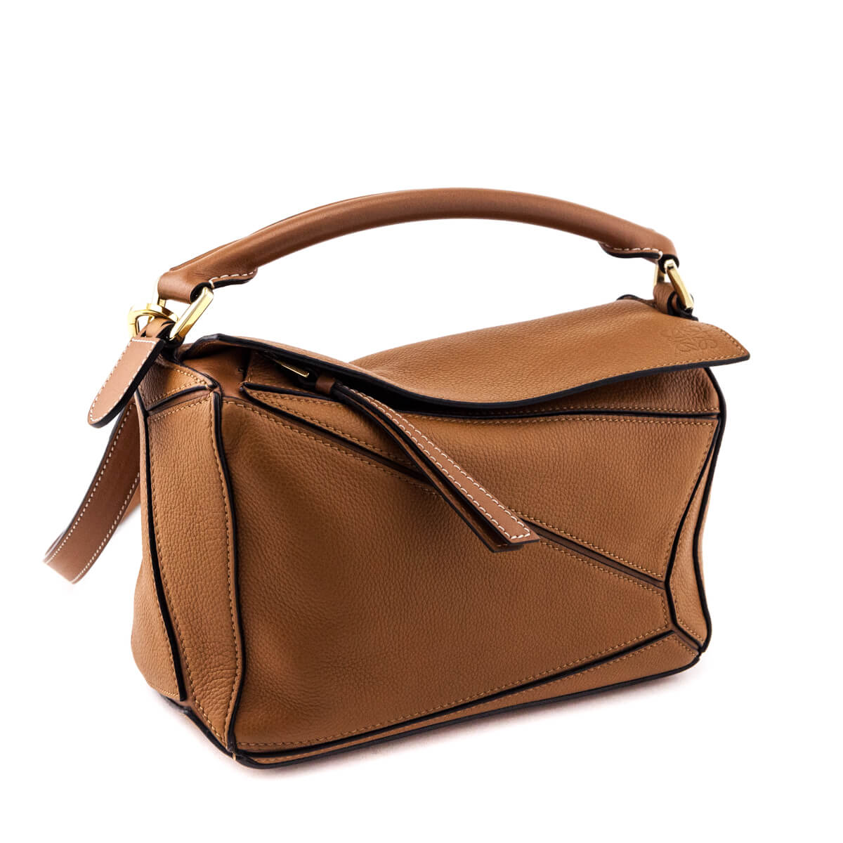 Loewe Tan Grained Calfskin Small Puzzle Bag - Love that Bag etc - Preowned Authentic Designer Handbags & Preloved Fashions