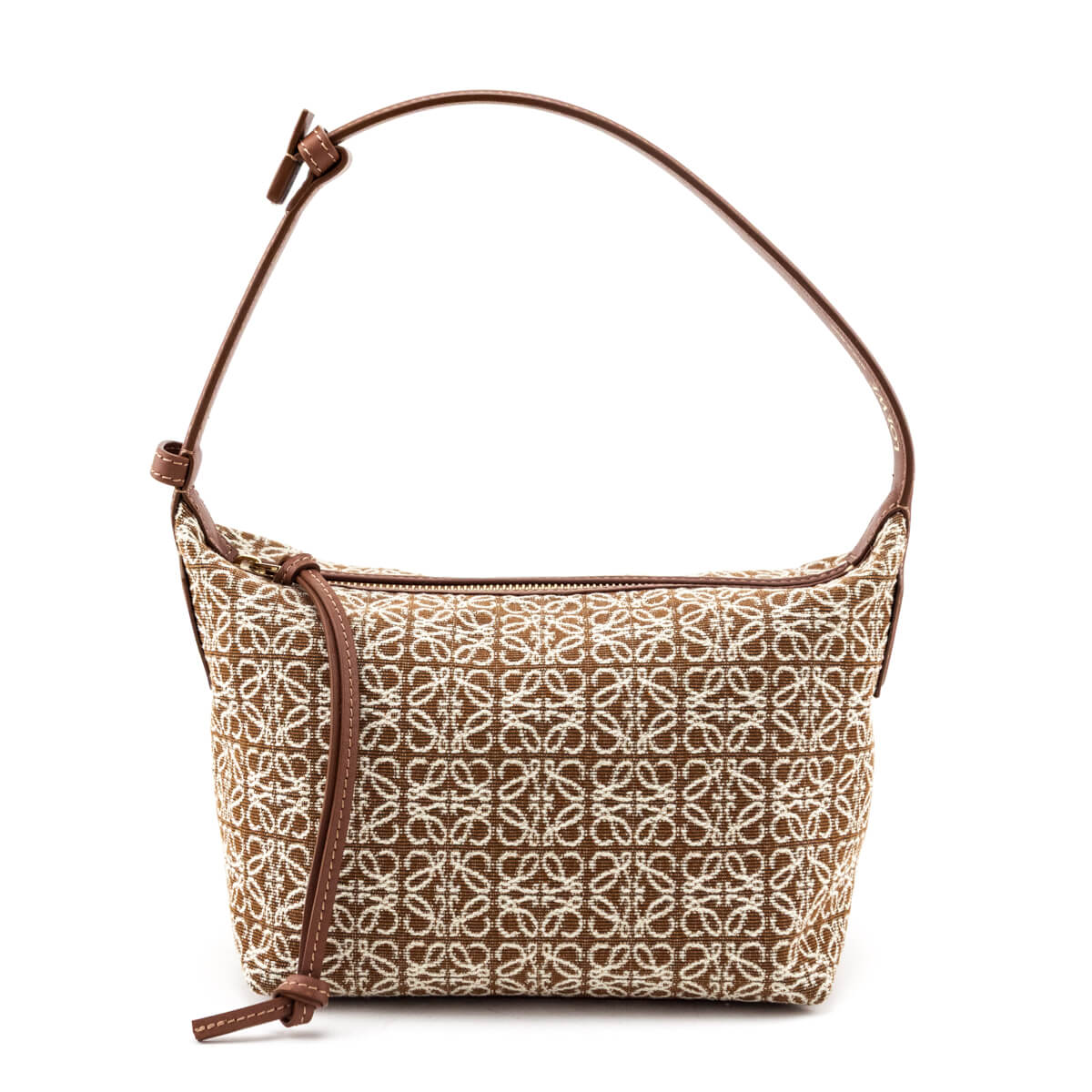 Loewe Tan Jacquard Anagram Calfskin Small Cubi Bag - Love that Bag etc - Preowned Authentic Designer Handbags & Preloved Fashions