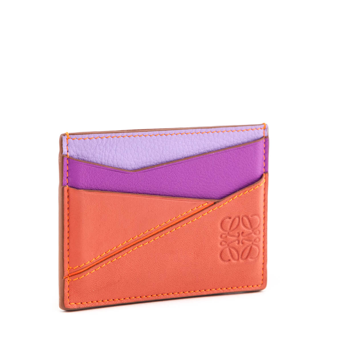 Loewe x Paula's Ibiza Orange Multicolor Puzzle Card Holder - Love that Bag etc - Preowned Authentic Designer Handbags & Preloved Fashions