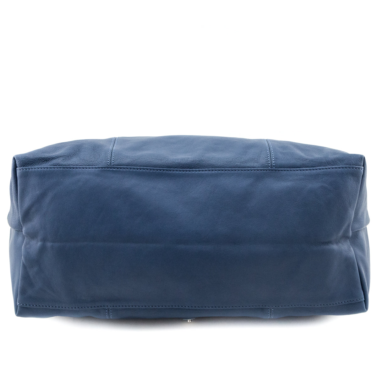 Longchamp Blue Calfskin Le Pliage Cuir Large Top Handle - Love that Bag etc - Preowned Authentic Designer Handbags & Preloved Fashions