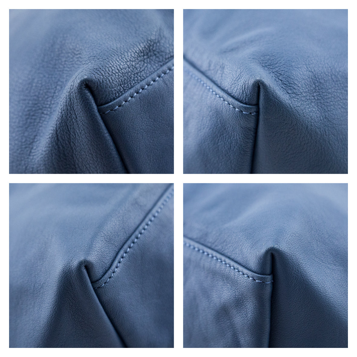 Longchamp Blue Calfskin Le Pliage Cuir Large Top Handle - Love that Bag etc - Preowned Authentic Designer Handbags & Preloved Fashions