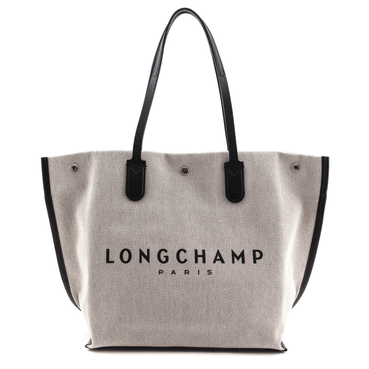 Longchamp Ecru Canvas Essential L Tote Bag - Love that Bag etc - Preowned Authentic Designer Handbags & Preloved Fashions