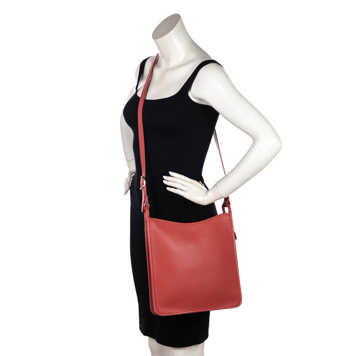 Longchamp Salmon Grained Calfskin Messenger Bag - Love that Bag etc - Preowned Authentic Designer Handbags & Preloved Fashions