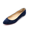 Christian Louboutin Navy Blue Suede Pointed Toe Ballet Flats Size US 10 | EU 40 - Love that Bag etc - Preowned Authentic Designer Handbags & Preloved Fashions