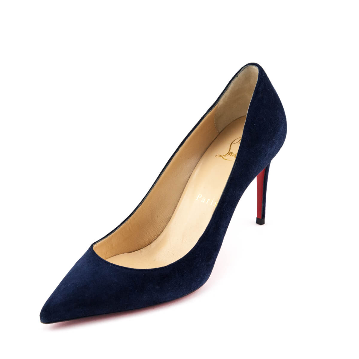 Christian Louboutin Navy Suede Pumps Size US 7 | EU 37 - Love that Bag etc - Preowned Authentic Designer Handbags & Preloved Fashions