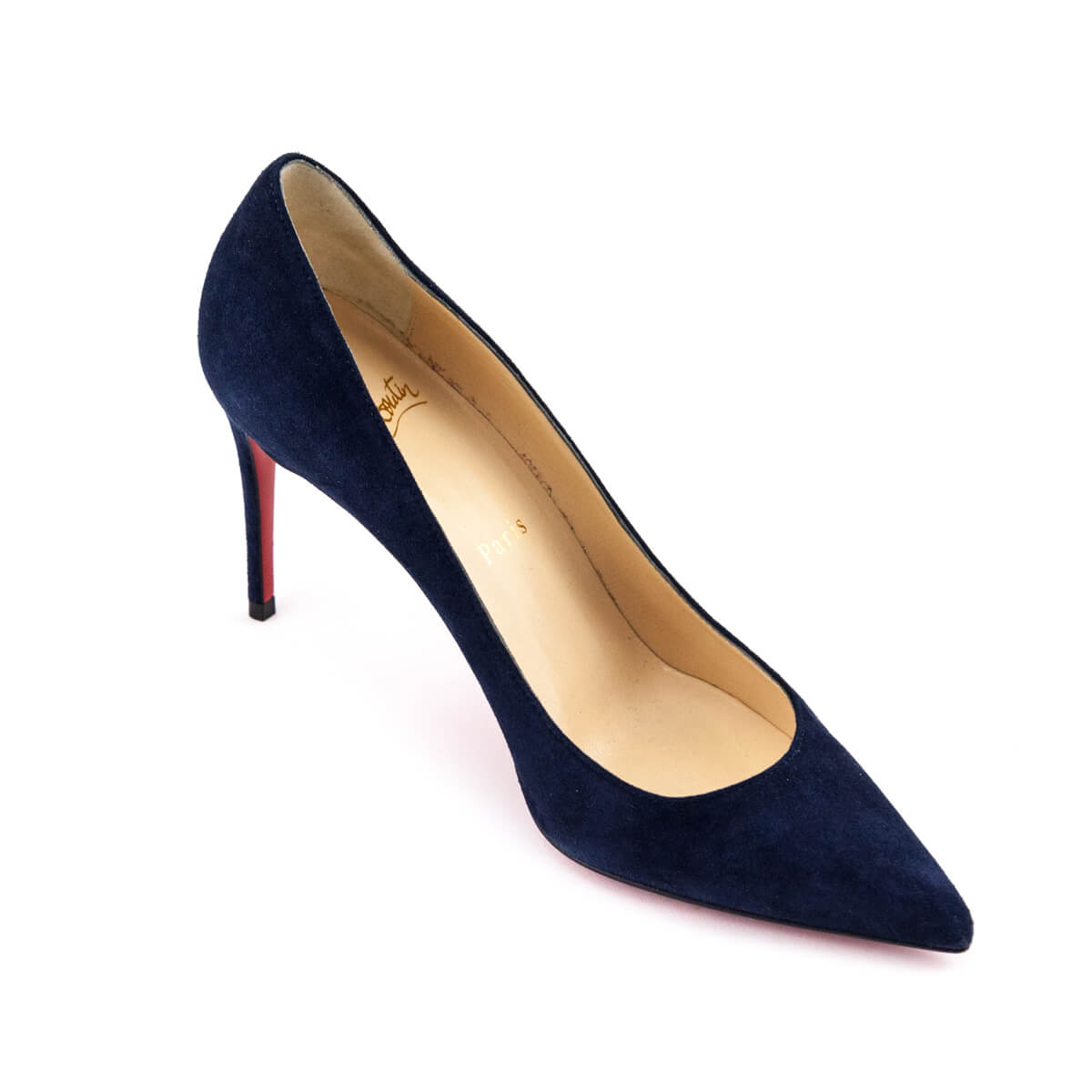 Christian Louboutin Navy Suede Pumps Size US 7 | EU 37 - Love that Bag etc - Preowned Authentic Designer Handbags & Preloved Fashions