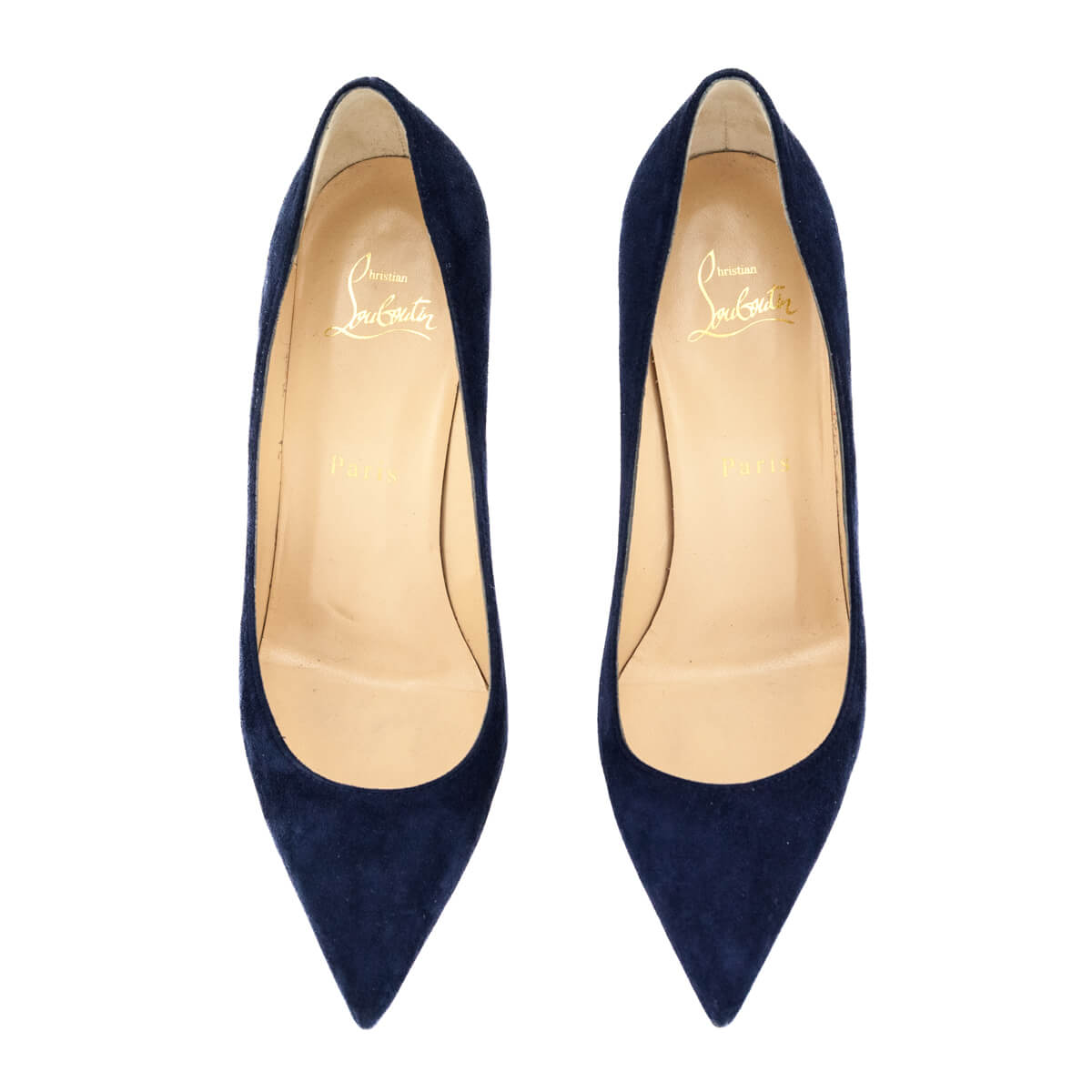 Christian Louboutin Navy Suede Pumps Size US 7 | EU 37 - Love that Bag etc - Preowned Authentic Designer Handbags & Preloved Fashions