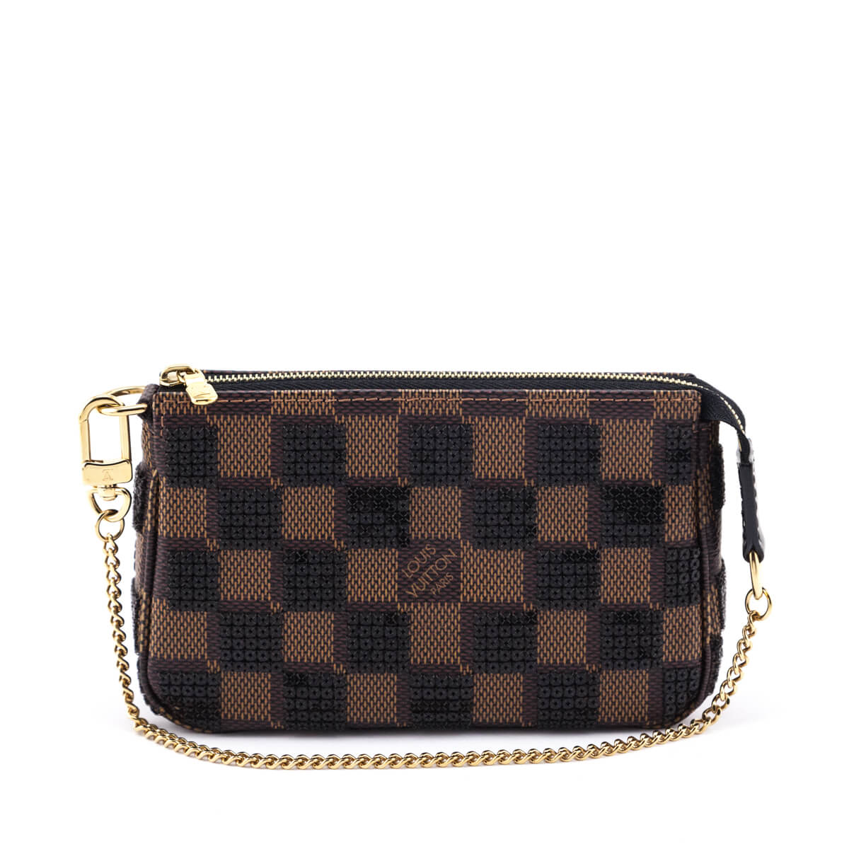 Louis Vuitton Black Damier Paillette Mini Pochette Accessoires - Love that Bag etc - Preowned Authentic Designer Handbags & Preloved Fashions