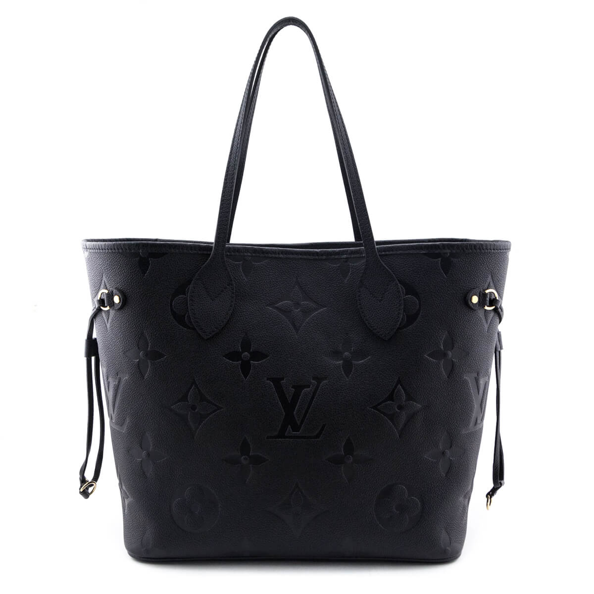 Louis Vuitton Black Giant Empreinte Neverfull MM W/ Pouch - Love that Bag etc - Preowned Authentic Designer Handbags & Preloved Fashions