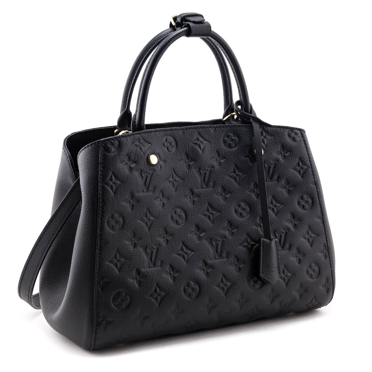 Louis Vuitton Black Monogram Empreinte Montaigne MM - Love that Bag etc - Preowned Authentic Designer Handbags & Preloved Fashions