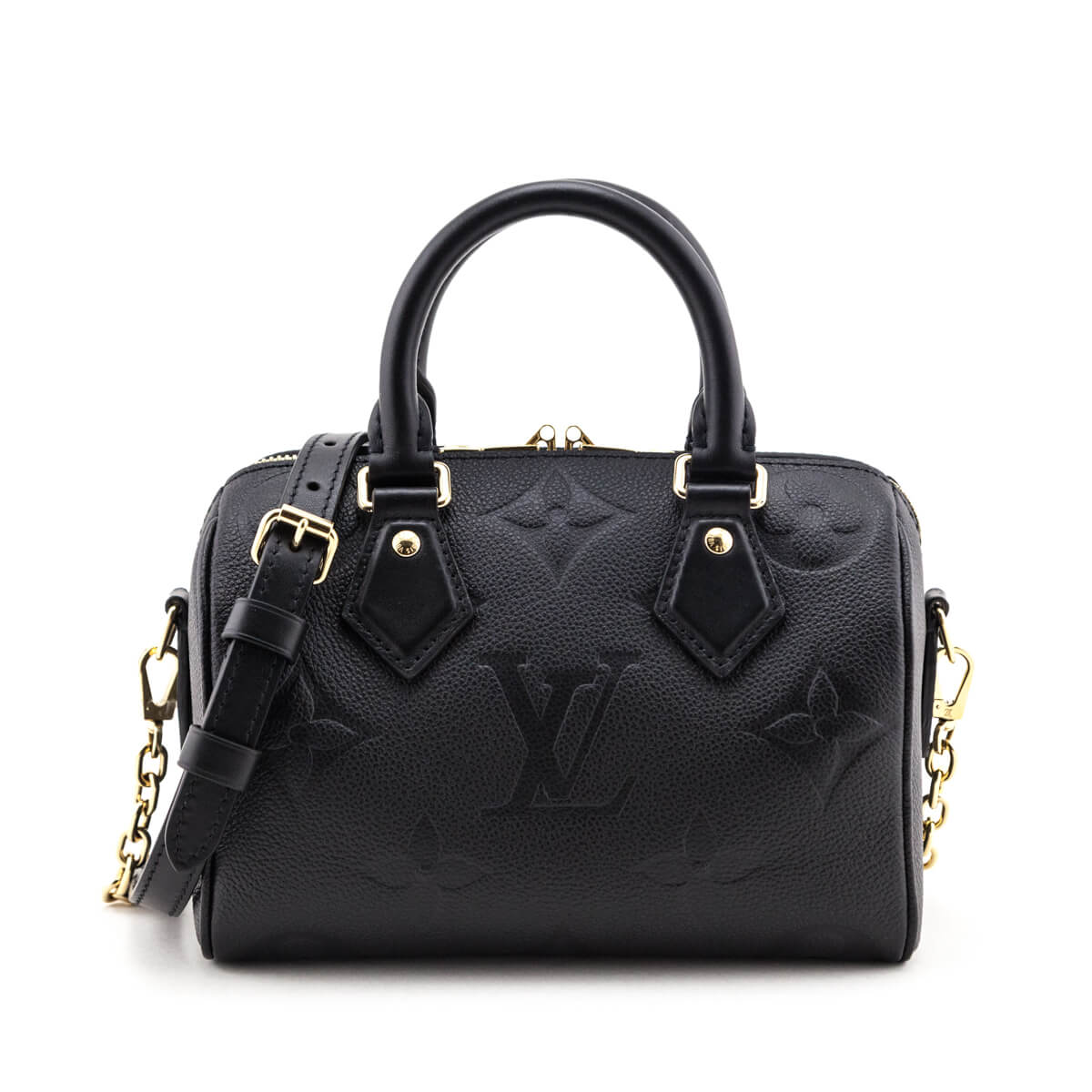 Louis Vuitton Black Monogram Empreinte Speedy Bandouliere 25 - Love that Bag etc - Preowned Authentic Designer Handbags & Preloved Fashions