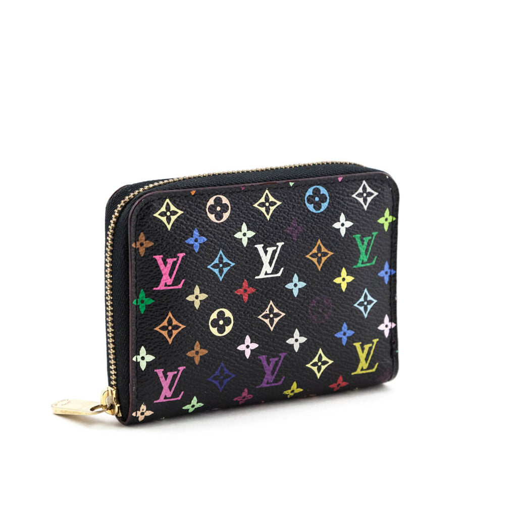 Takashi Murakami x Louis Vuitton Black Monogram Multicolore Zippy Coin Purse  QJA0OEWKKB001