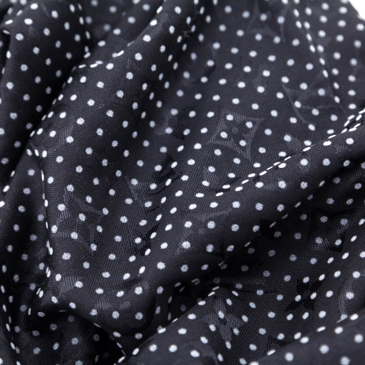 Louis Vuitton Black Silk Wool Monogram Polka Dot Shawl - Love that Bag etc - Preowned Authentic Designer Handbags & Preloved Fashions