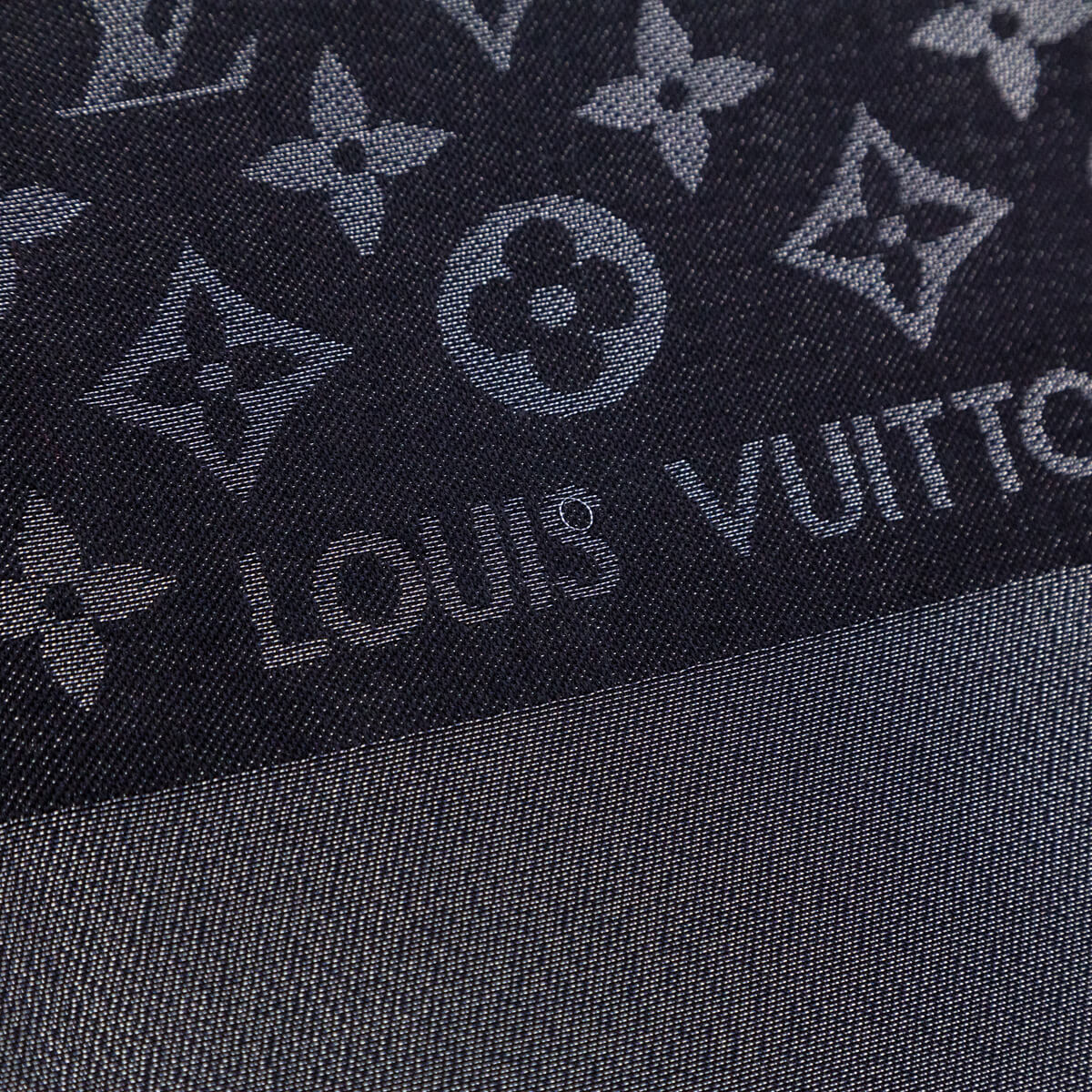 Louis Vuitton Black Silk, Lurex & Wool Monogram Shine Shawl - Love that Bag etc - Preowned Authentic Designer Handbags & Preloved Fashions