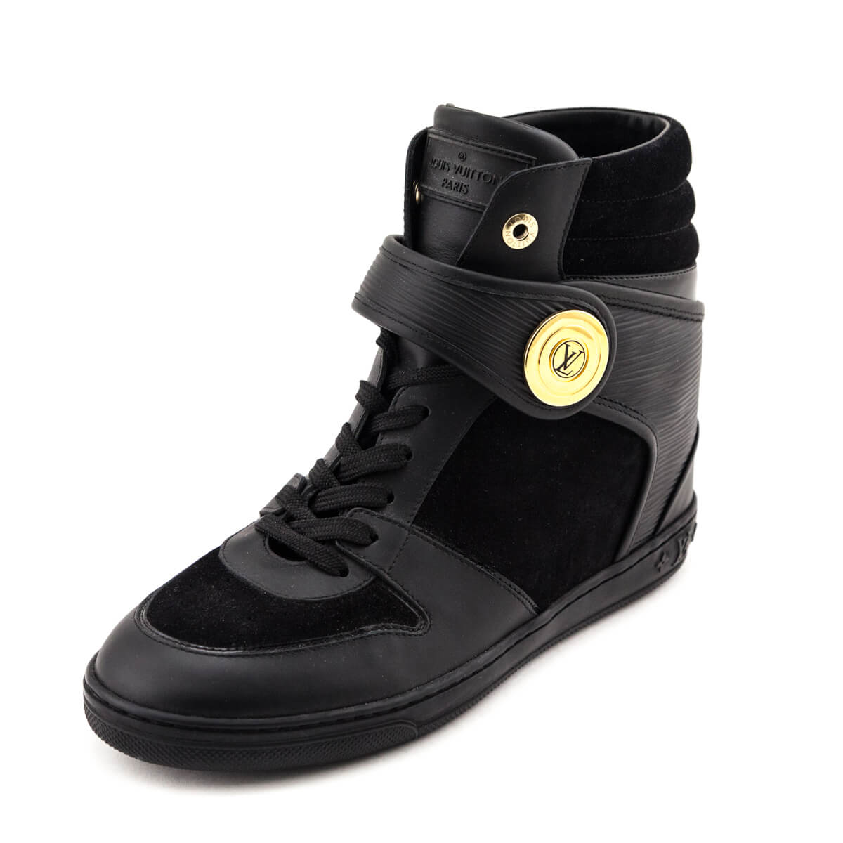 Louis Vuitton Black Suede High Top Wedge Sneakers Size US 11 | EU 41 - Love that Bag etc - Preowned Authentic Designer Handbags & Preloved Fashions