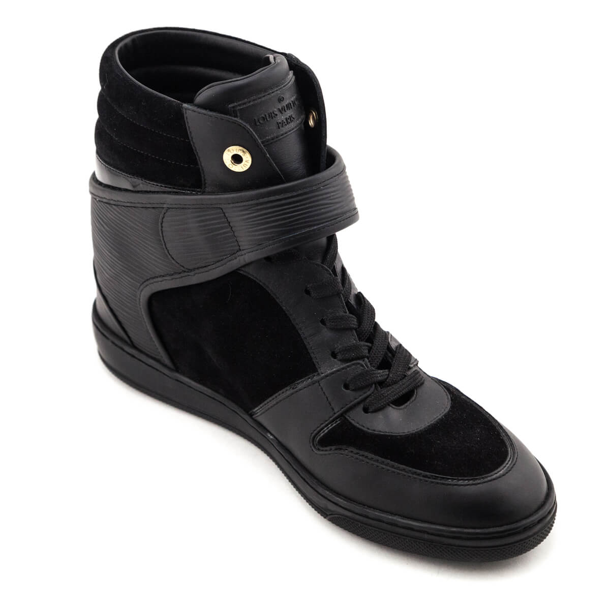 Louis Vuitton Black Suede High Top Wedge Sneakers Size US 11 | EU 41 - Love that Bag etc - Preowned Authentic Designer Handbags & Preloved Fashions