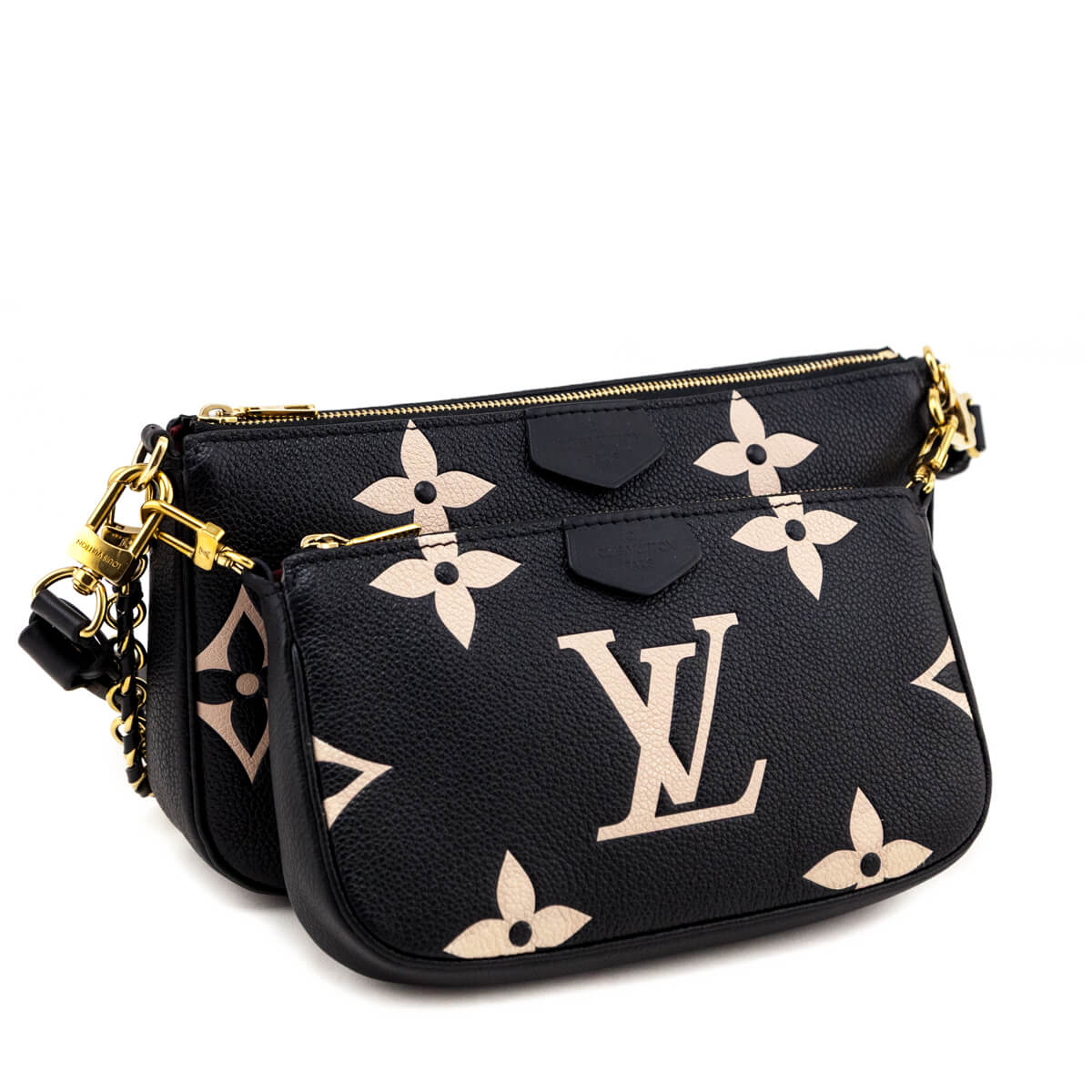 Louis Vuitton Black & Beige Empreinte Monogram Giant Multi Pochette Accessories - Love that Bag etc - Preowned Authentic Designer Handbags & Preloved Fashions