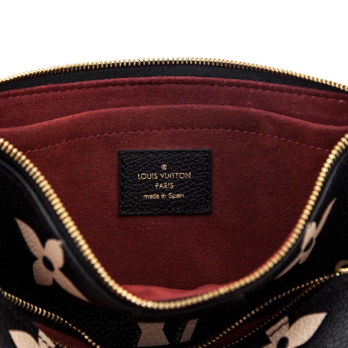 Louis Vuitton Black & Beige Empreinte Monogram Giant Multi Pochette Accessories - Love that Bag etc - Preowned Authentic Designer Handbags & Preloved Fashions