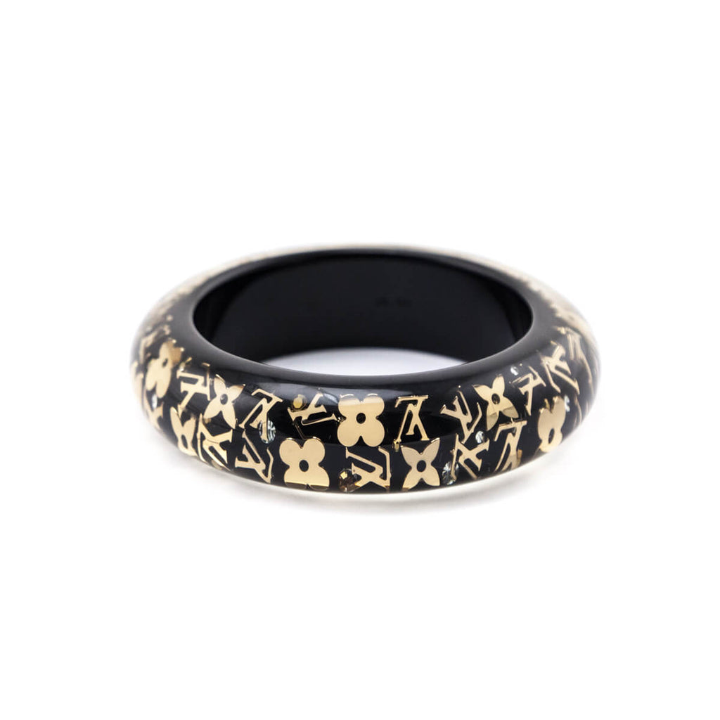 Louis Vuitton Resin & Crystal Wide Inclusion Bangle - Black, Gold-Tone  Metal Bangle, Bracelets - LOU794967
