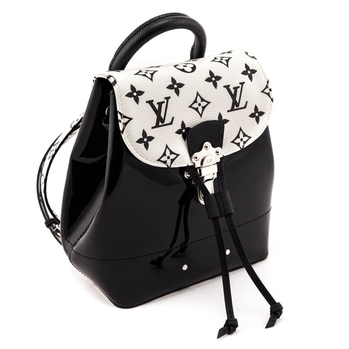 Louis Vuitton Black & White Monogram Patent Hot Springs Backpack - Love that Bag etc - Preowned Authentic Designer Handbags & Preloved Fashions