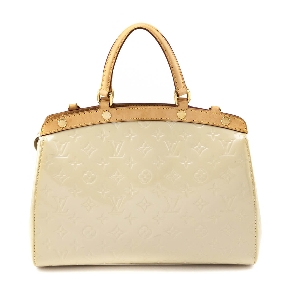 Louis Vuitton Blanc Corail Monogram Vernis Brea MM Bag