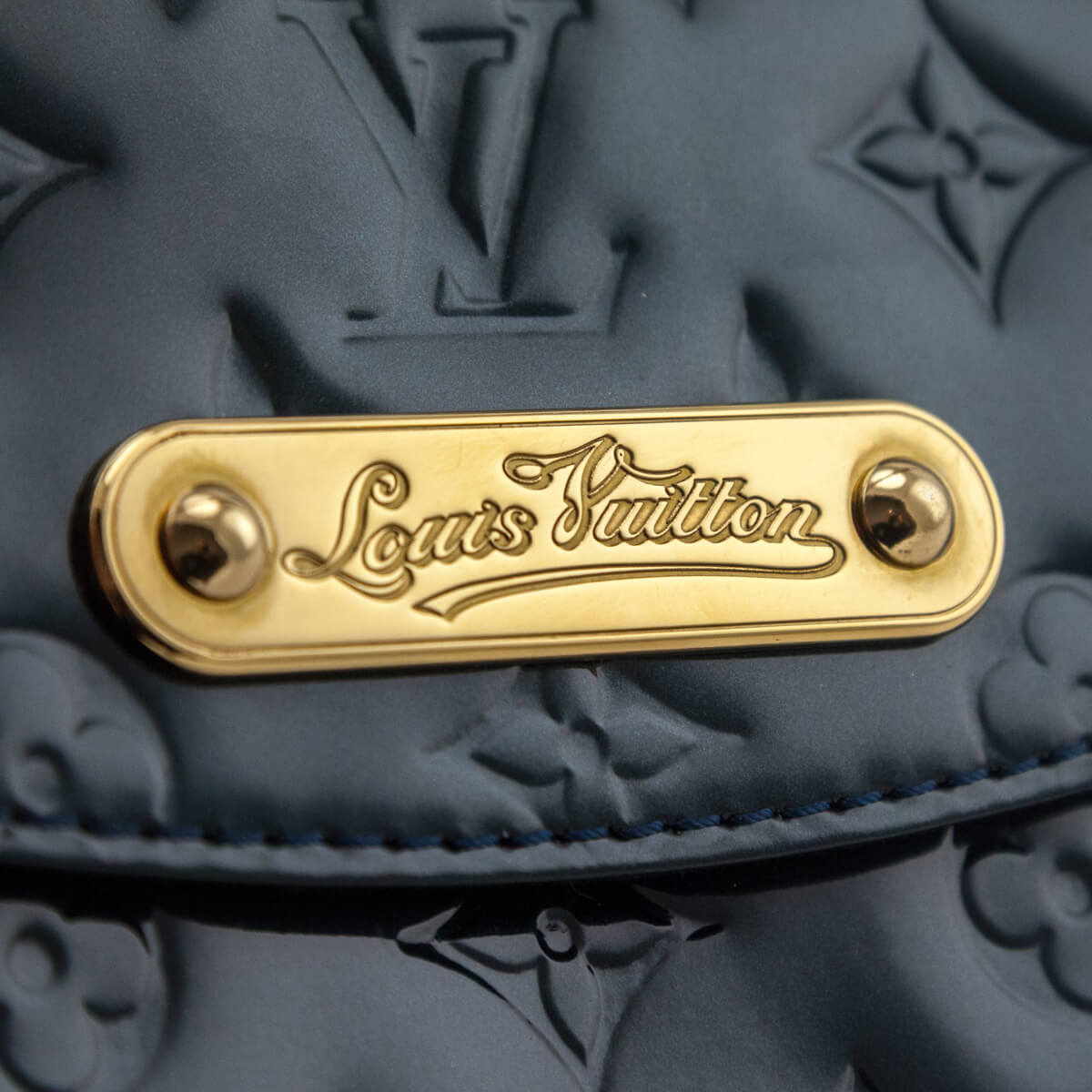 Louis Vuitton Bleu Nuit Monogram Vernis Sunset Boulevard Convertible Clutch