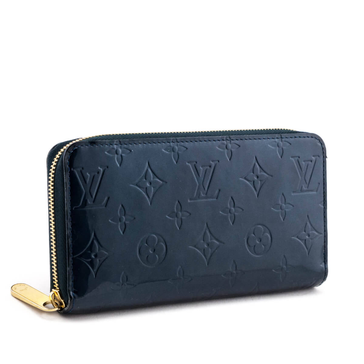 Louis Vuitton Navy Blue Monogram Vernis Zippy Wallet