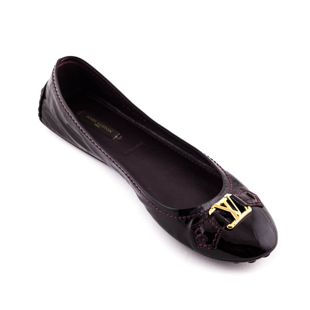 Patent leather flats Louis Vuitton Burgundy size 39.5 EU in Patent leather  - 35734452